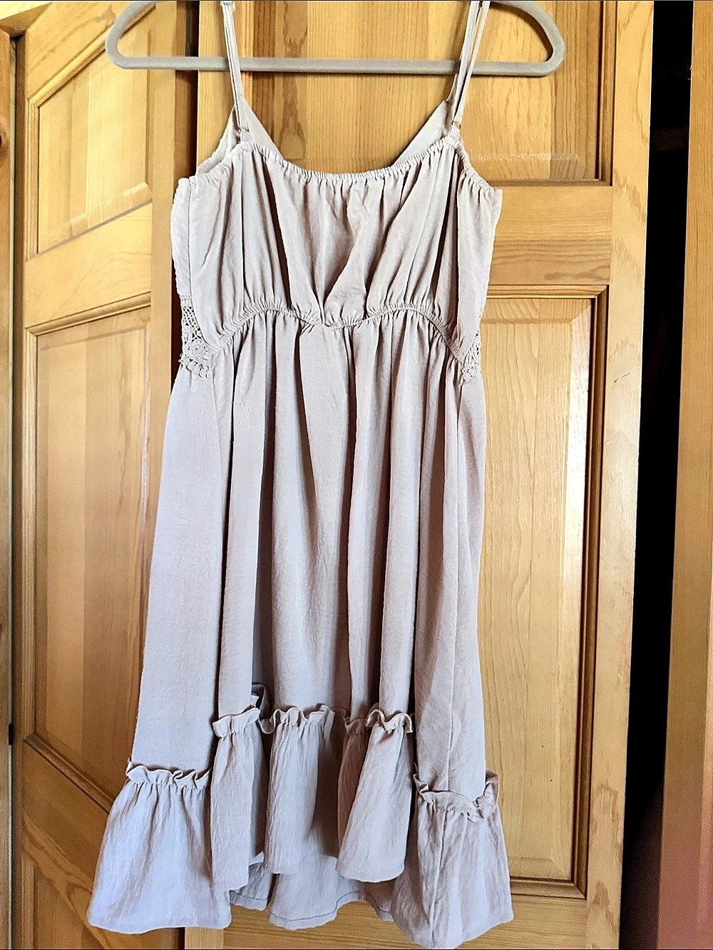 Pink Ruffle Maxi Dress Like New - Picture 2 of 2